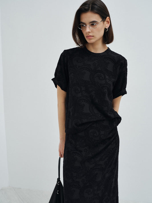 ペイズリージャガードTシャツ