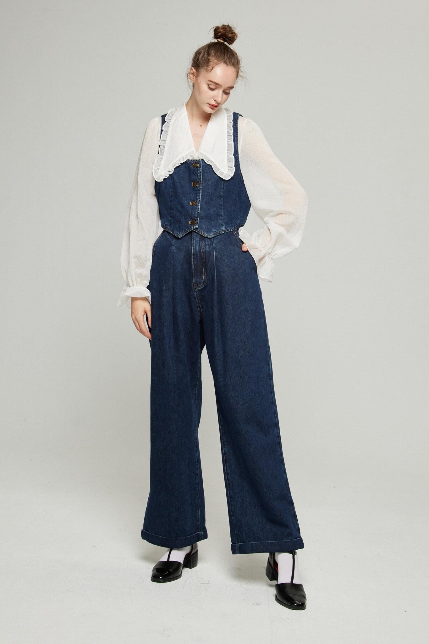 シースルーフリルブラウス-Off White