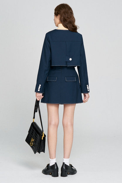 ハイウエストスカート-Navy