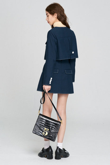 ハイウエストスカート-Navy