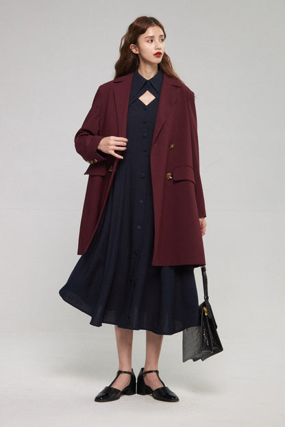 クラシカルシャツドレス-Navy