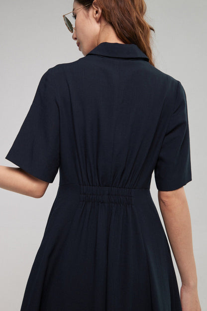 クラシカルシャツドレス-Navy