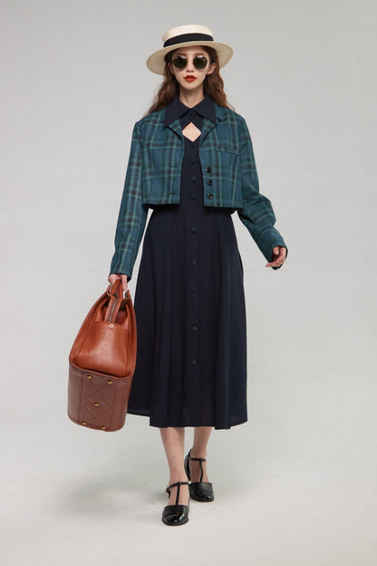 クラシカルシャツドレス-Navy