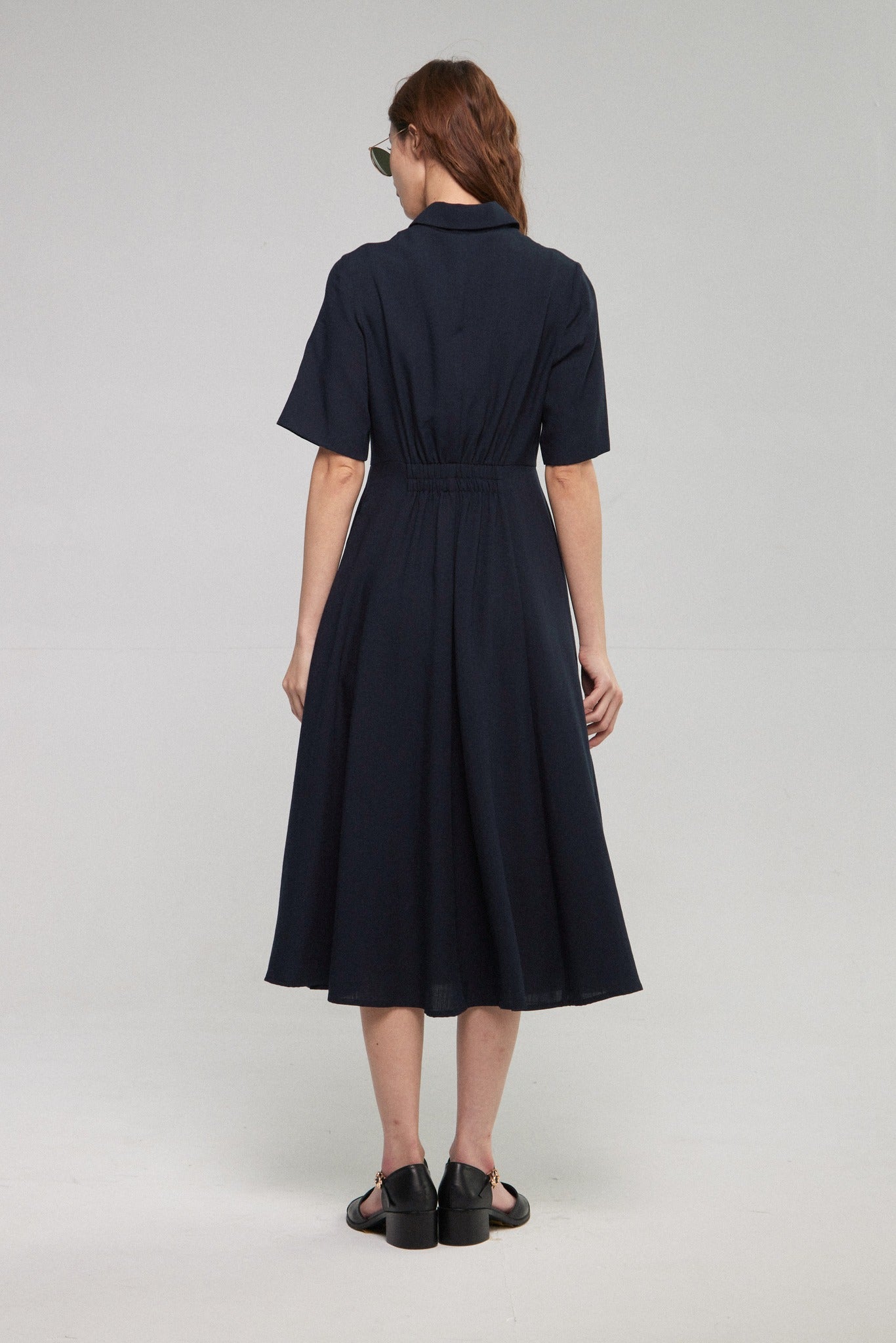 クラシカルシャツドレス-Navy