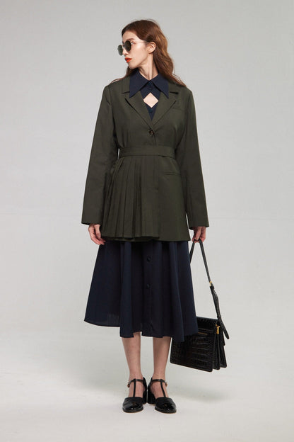 クラシカルシャツドレス-Navy