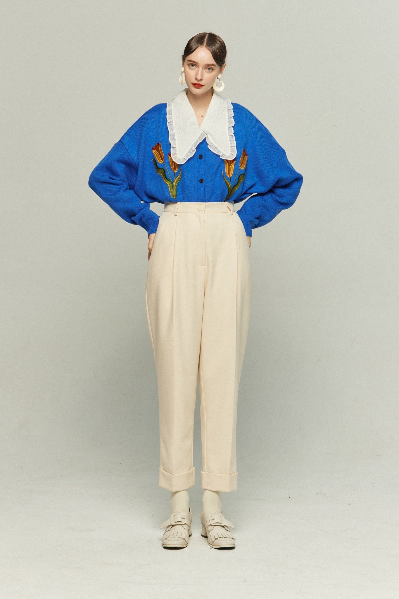 シースルーフリルブラウス-Off White
