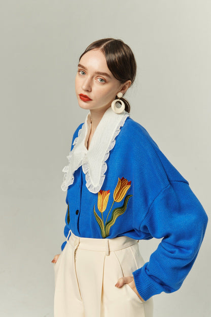 シースルーフリルブラウス-Off White