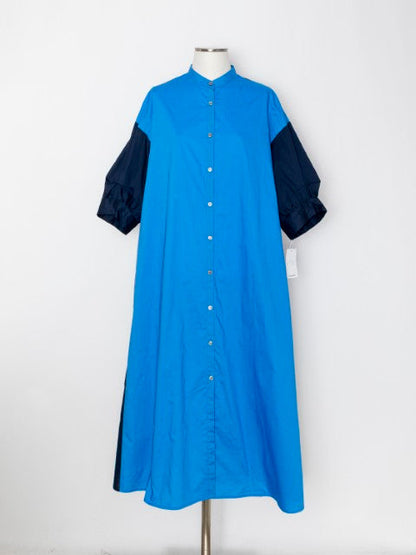 3255025O バイカラー タイプライター ロングブラウス