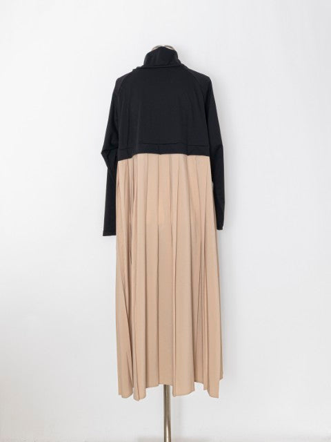 3255026G バックプリーツ コンビネーションワンピース