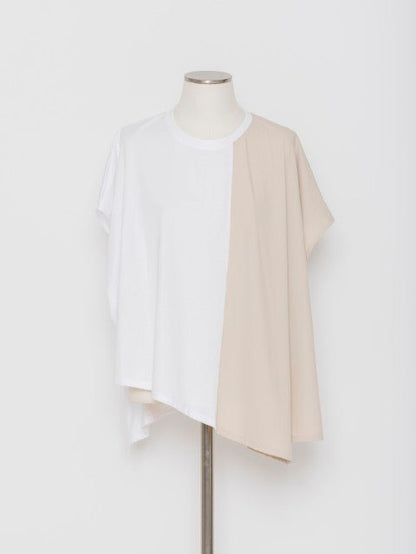 3255223A 異素材切替 ビッグシルエット 接触冷感Tシャツ