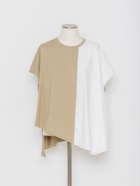 3255223A 異素材切替 ビッグシルエット 接触冷感Tシャツ