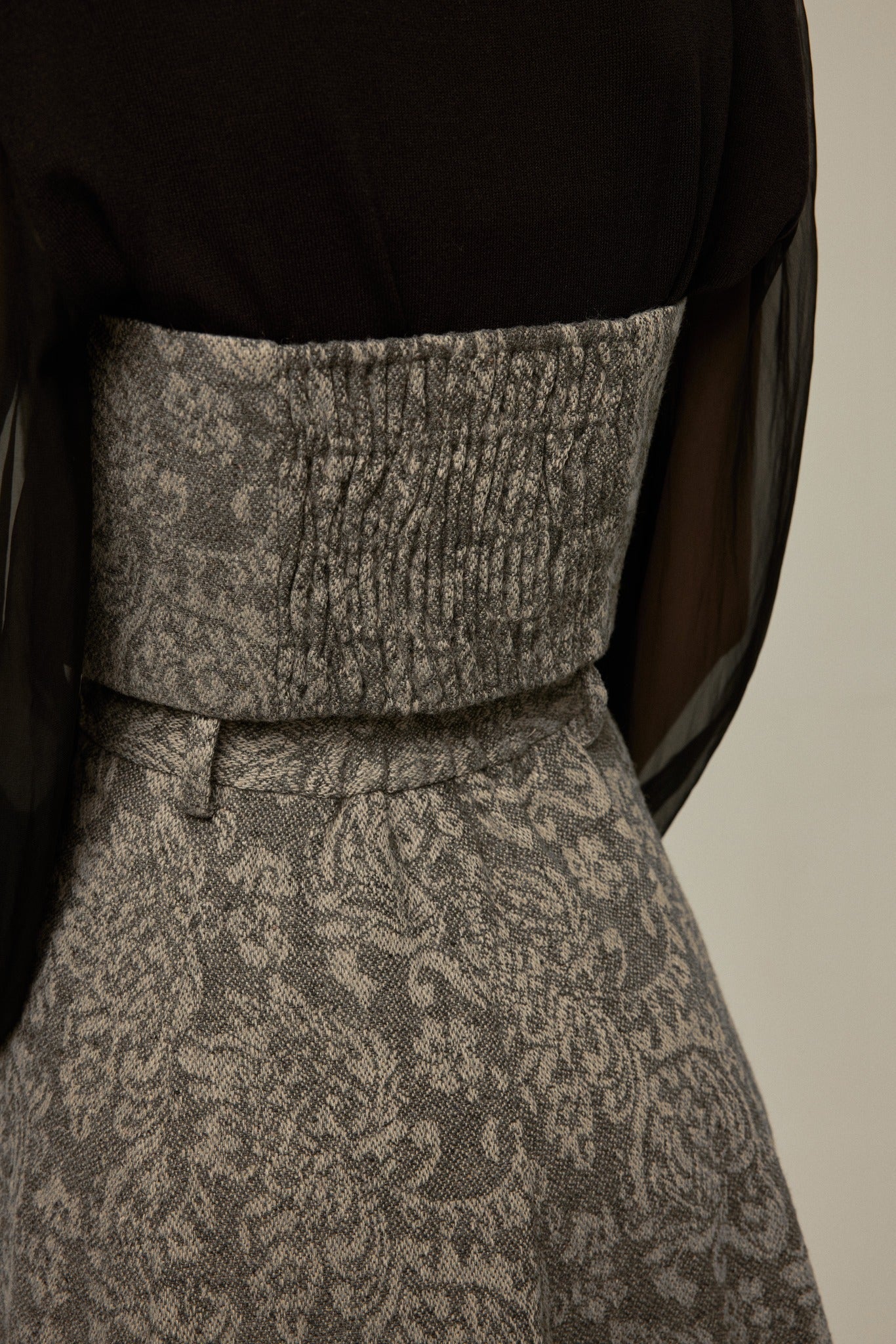 シノワズリジャガード2wayベスト-Gray
