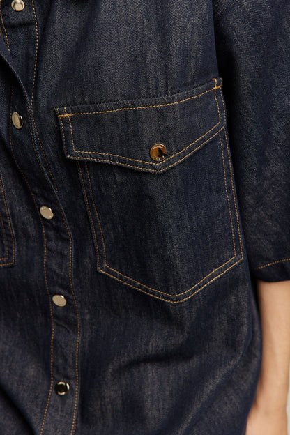 オーバーサイズデニムトップス-Navy