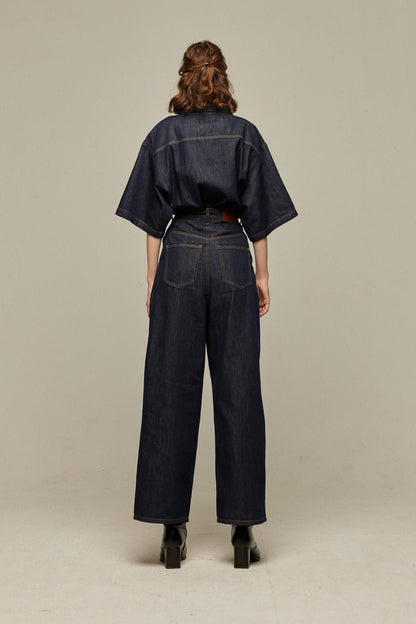 オーバーサイズデニムトップス-Navy