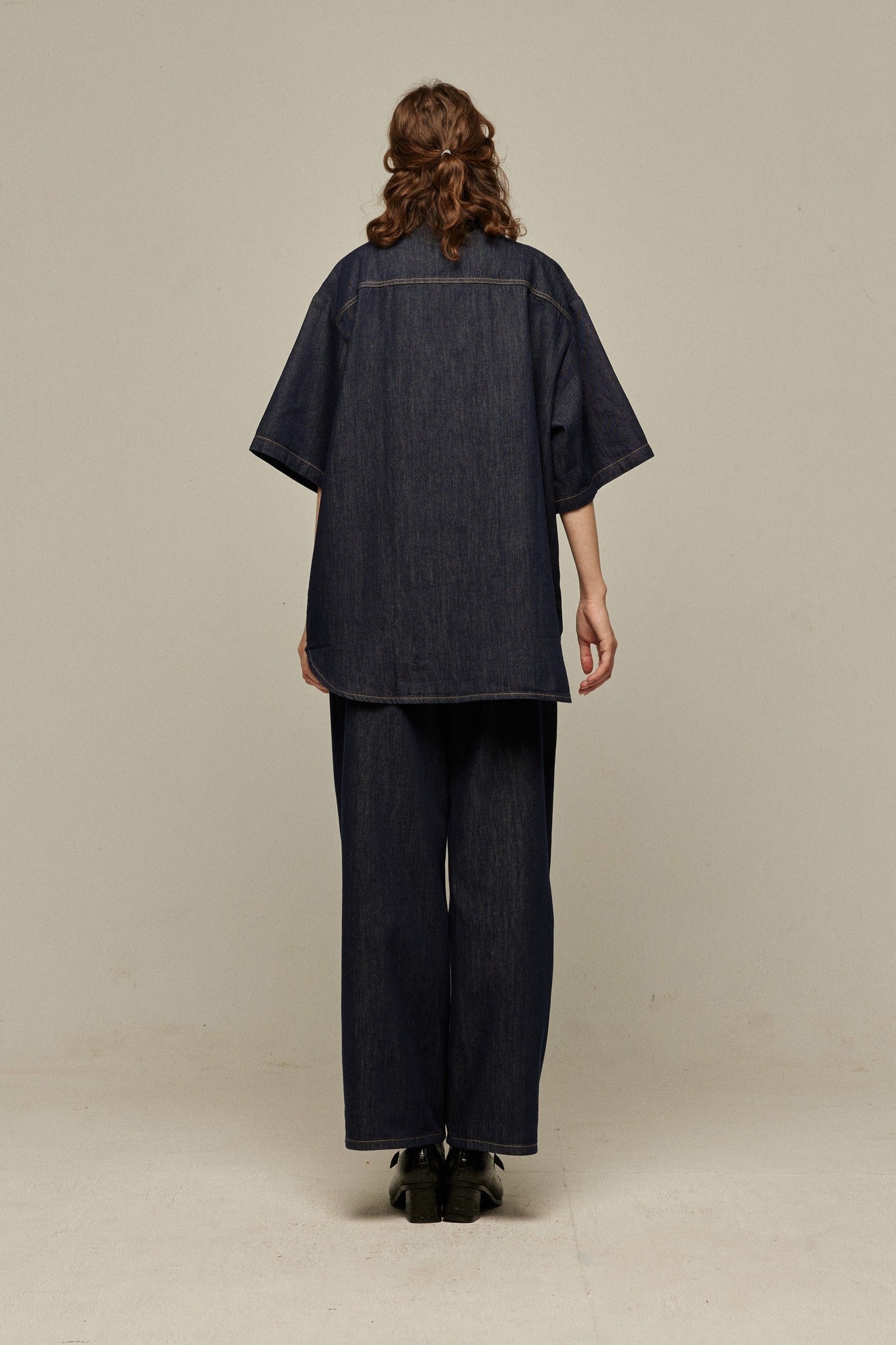 オーバーサイズデニムトップス-Navy