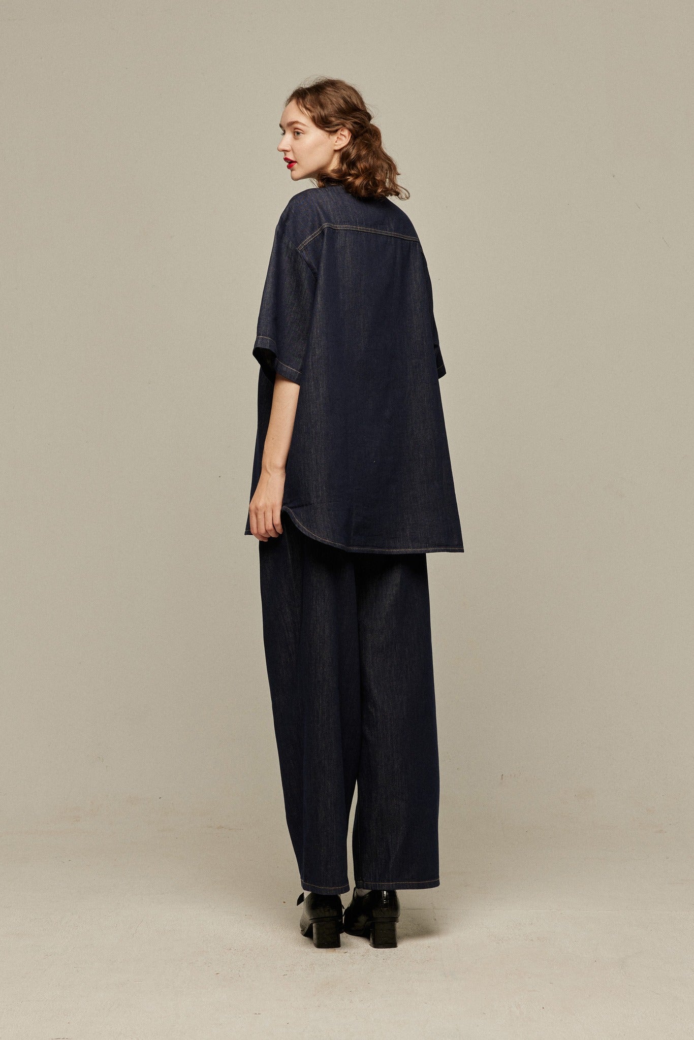 オーバーサイズデニムトップス-Navy