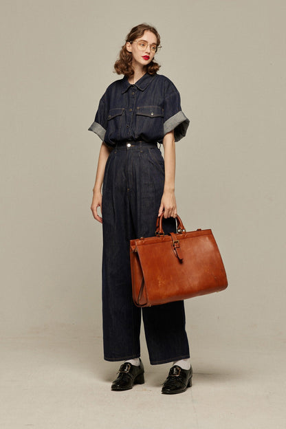 オーバーサイズデニムトップス-Navy