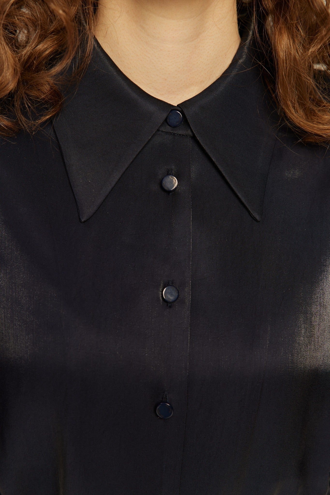 シースルースリーブブラウス-Navy