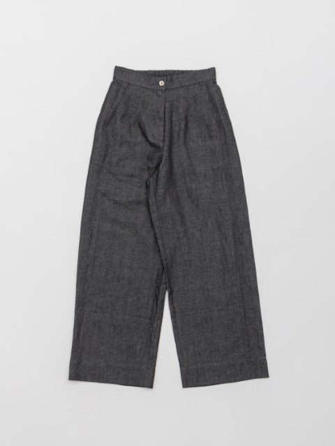 5255012F リネンブレンド デニムワイドパンツ