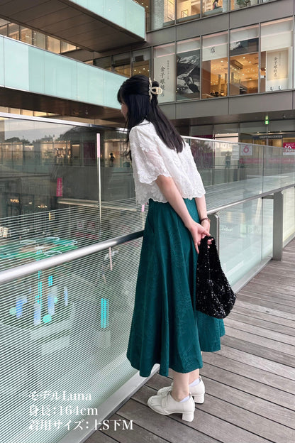 クラシカルパターンスカート-Green