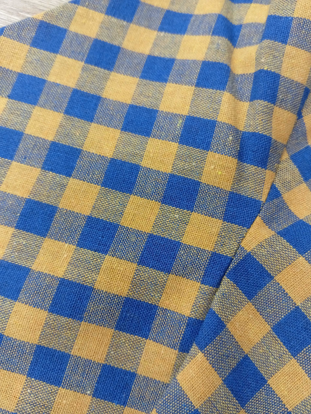 クロップドチェックジャケット-Yellow