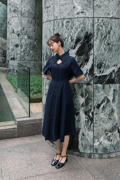 クラシカルシャツドレス-Navy