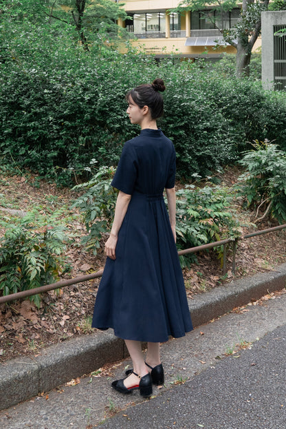 クラシカルシャツドレス-Navy