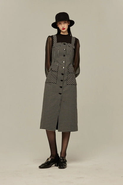 シースルースリーブニットトップ-Black