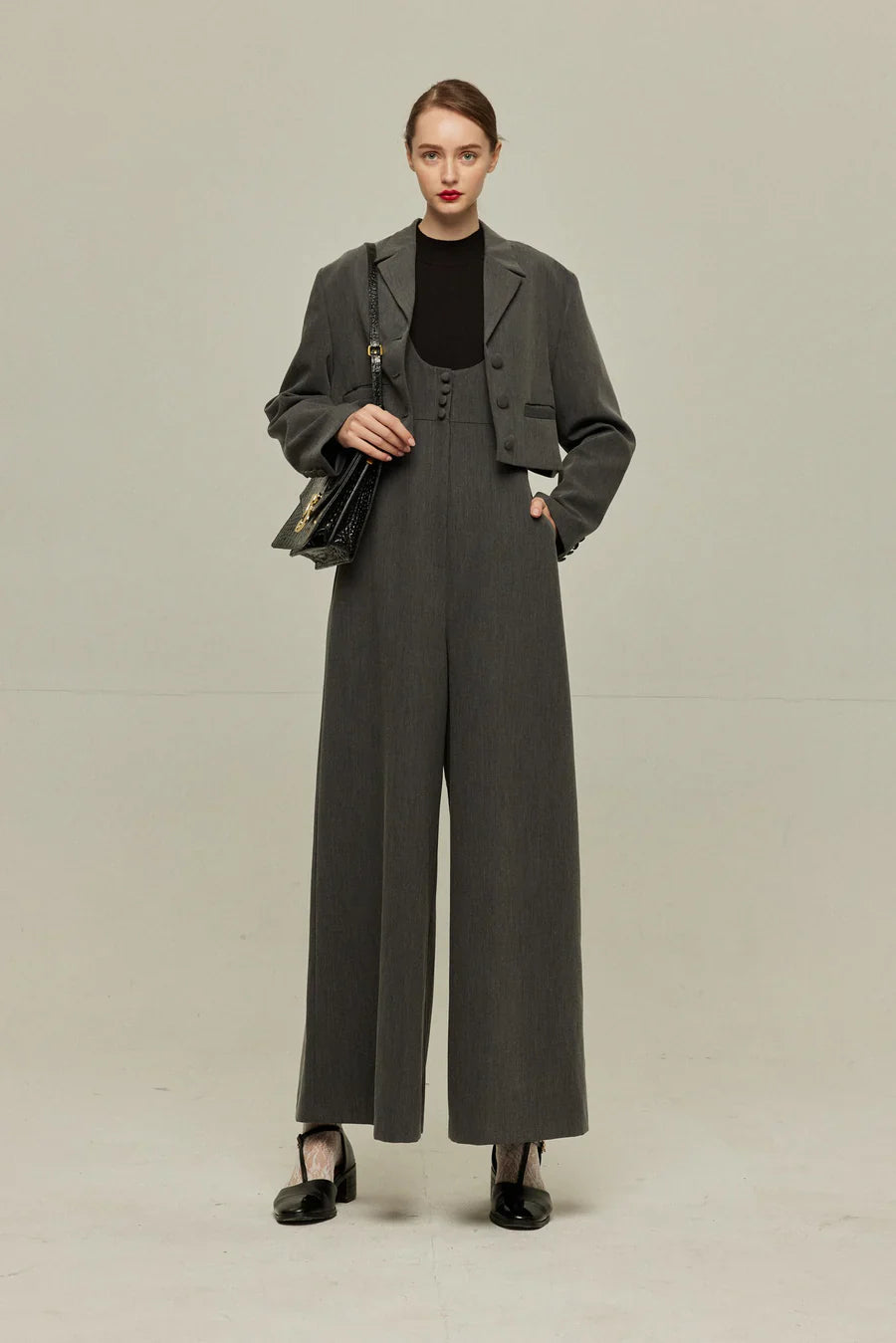 シースルースリーブニットトップ-Black