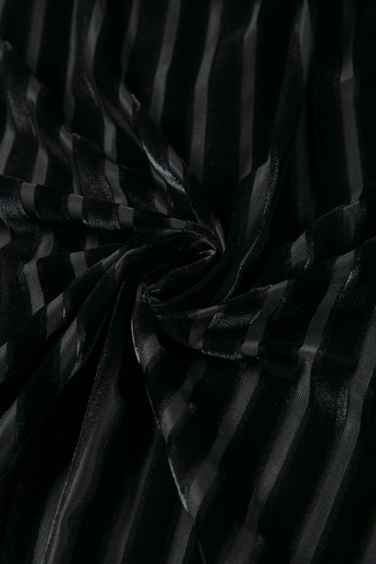 ベルベットストライプトップ-Black