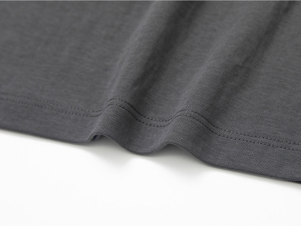 リネン混フリルスリーブドロップショルダーTシャツ