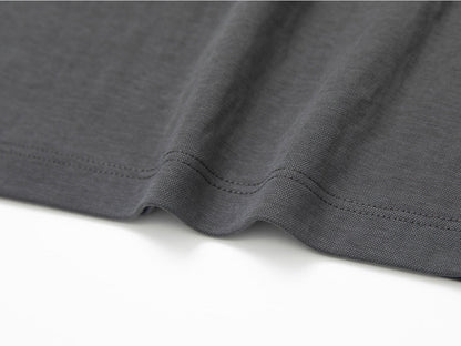 リネン混フリルスリーブドロップショルダーTシャツ
