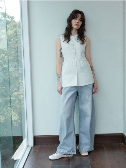 カーヴィーシルエットデニムパンツ