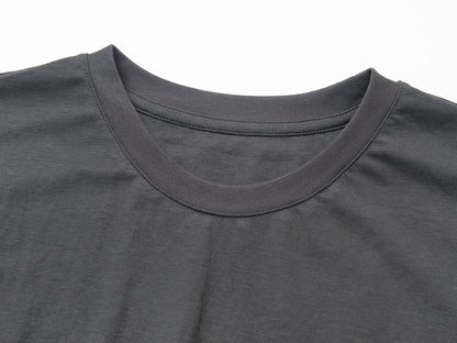 リネン混フリルスリーブドロップショルダーTシャツ