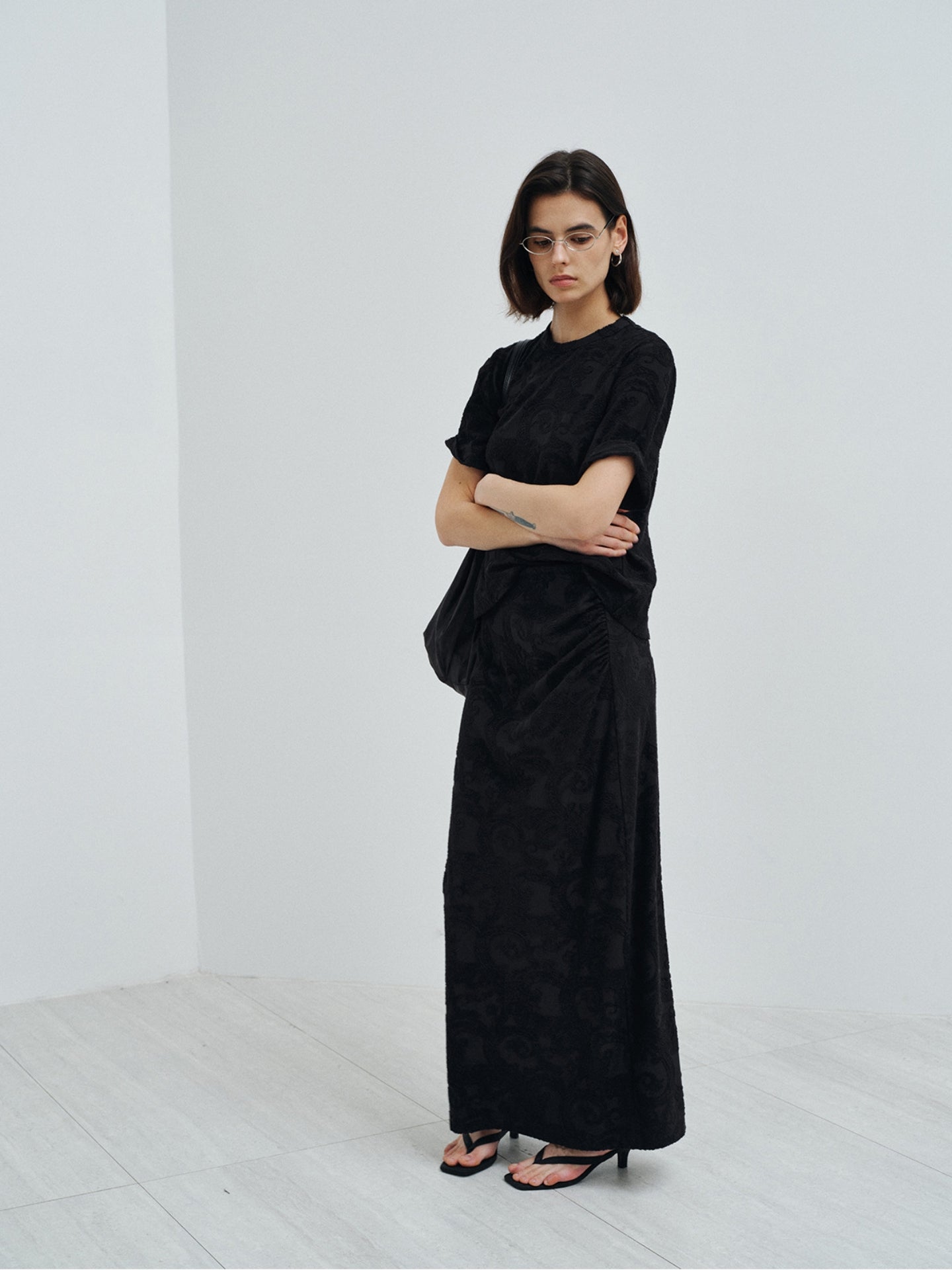 ペイズリージャガードロングスカート