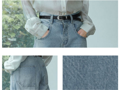 カーヴィーシルエットデニムパンツ