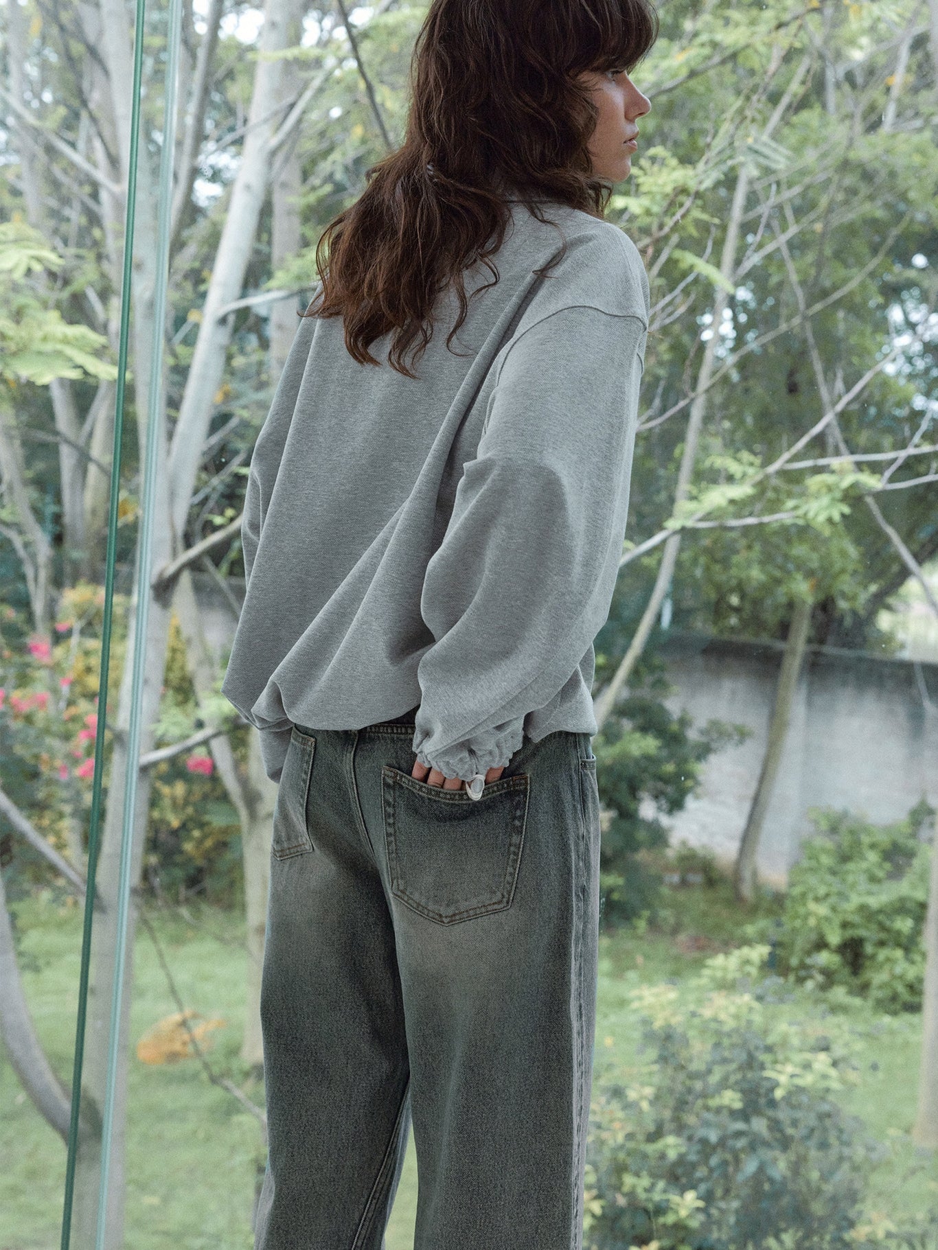 ハーフジップスウェットプルオーバー
