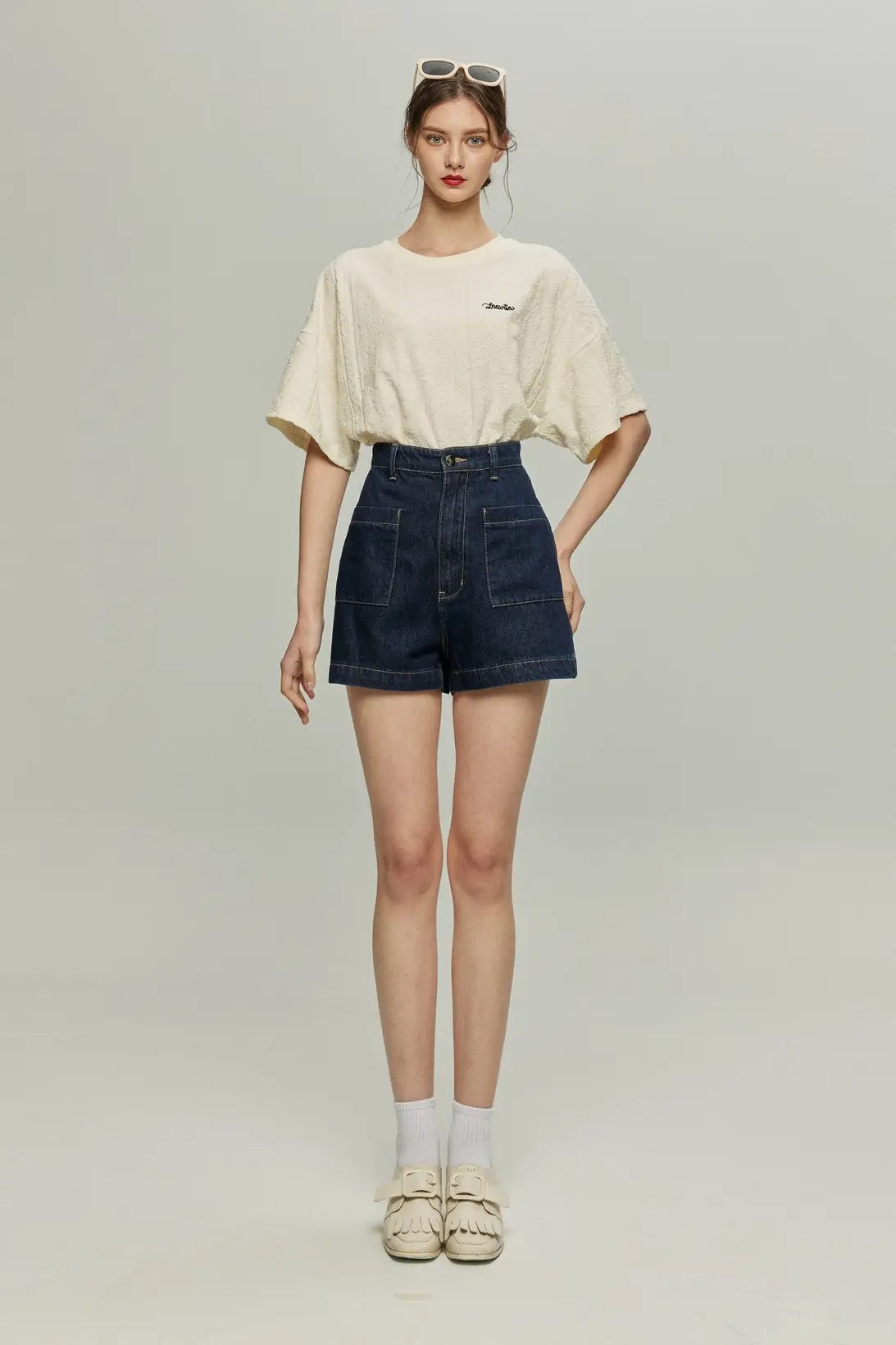 シノワズリデザインSoka Stroeロゴトップス-Ivory