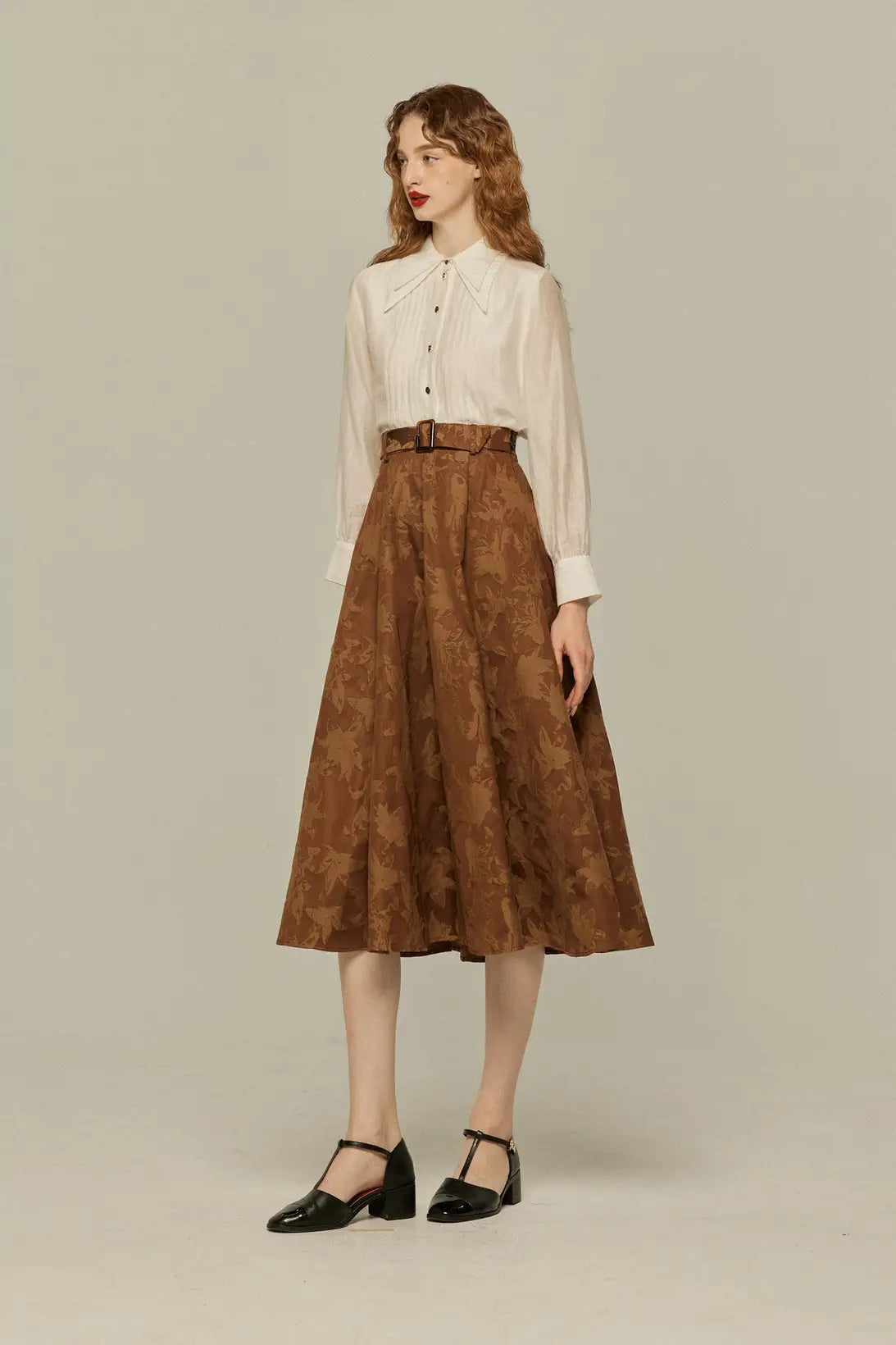 ピンタックブラウス-White