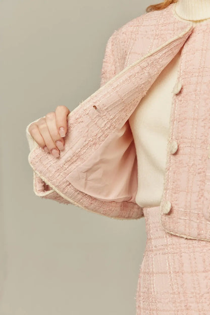 ハイウエストショートラメスカート-Pink